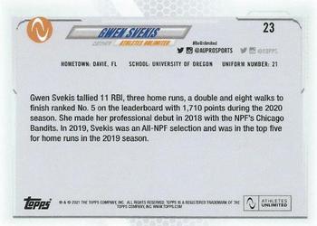 2021 Topps On-Demand Set #8 - Athletes Unlimited Softball #23 Gwen Svekis Back
